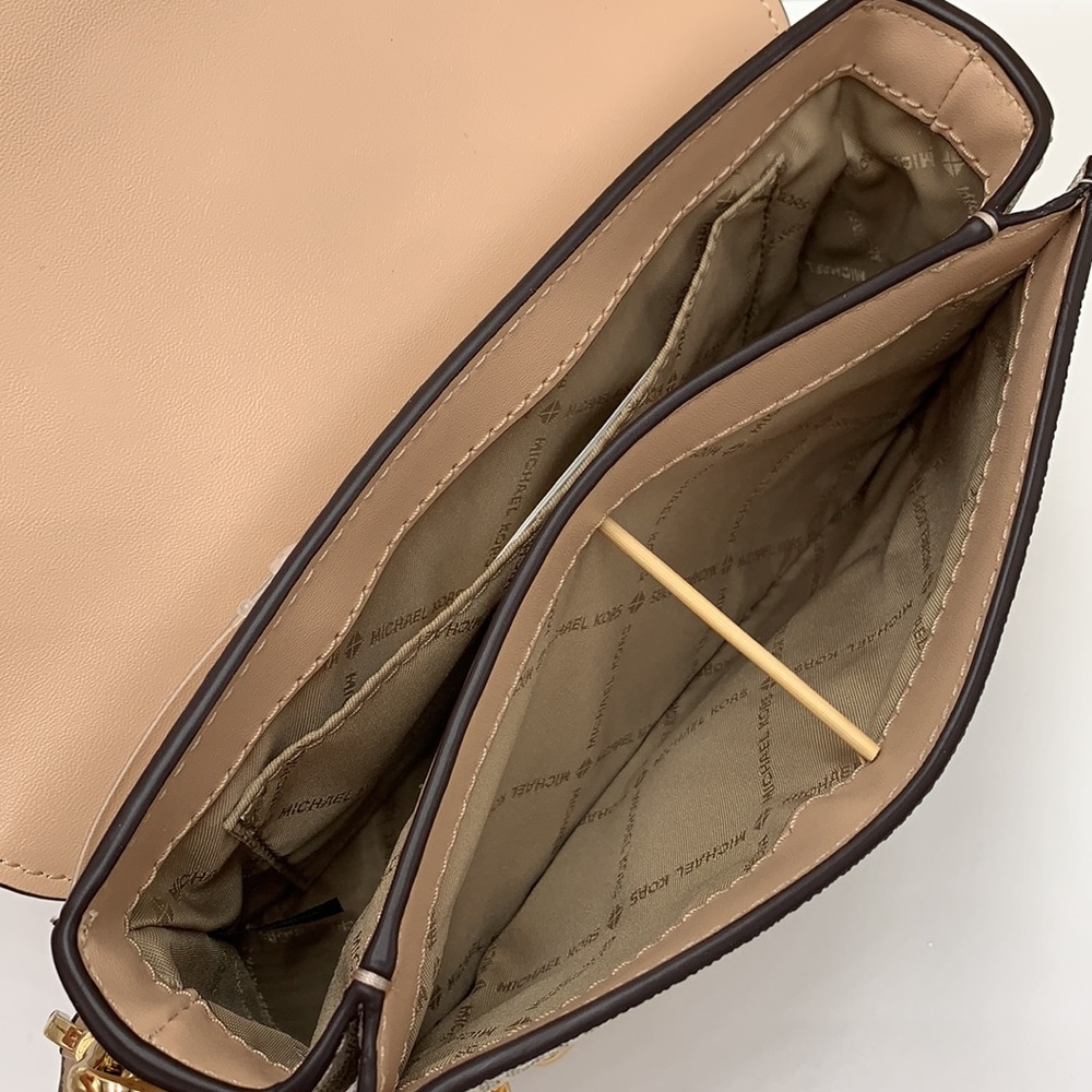 MICHAEL KORS CARMEN SMALL FLAP CROSSBODY BUFF MULTI - Picture 13 of 16